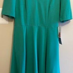 Green A Line Fit and Flare Dress